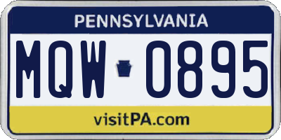 PA license plate MQW0895