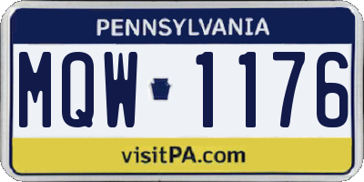 PA license plate MQW1176