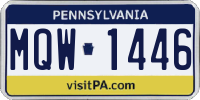 PA license plate MQW1446