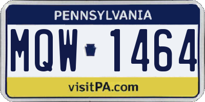 PA license plate MQW1464