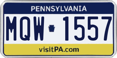 PA license plate MQW1557