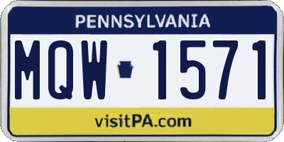PA license plate MQW1571