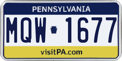 PA license plate MQW1677
