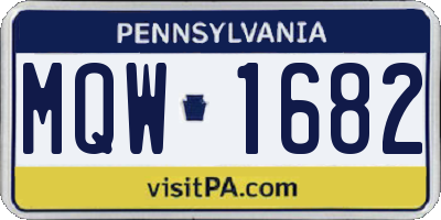 PA license plate MQW1682