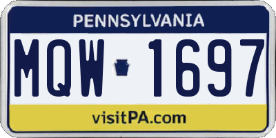 PA license plate MQW1697
