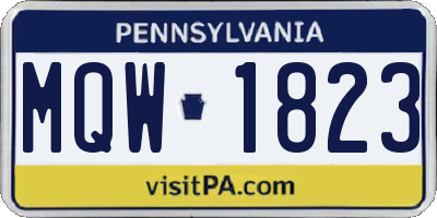 PA license plate MQW1823