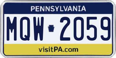 PA license plate MQW2059
