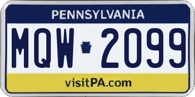 PA license plate MQW2099