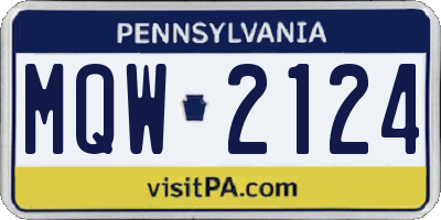 PA license plate MQW2124