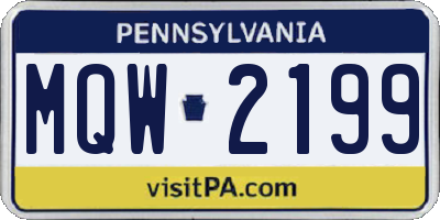 PA license plate MQW2199