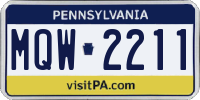 PA license plate MQW2211