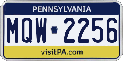 PA license plate MQW2256