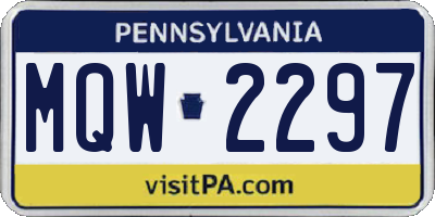 PA license plate MQW2297