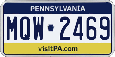 PA license plate MQW2469