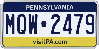 PA license plate MQW2479