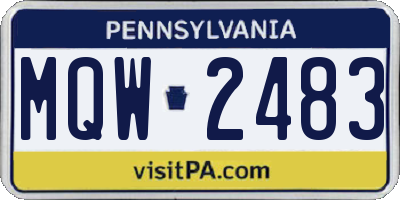 PA license plate MQW2483