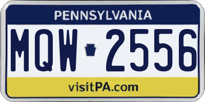 PA license plate MQW2556