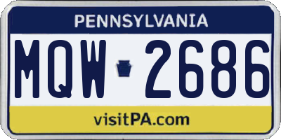 PA license plate MQW2686