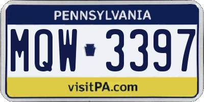 PA license plate MQW3397