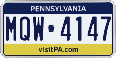 PA license plate MQW4147