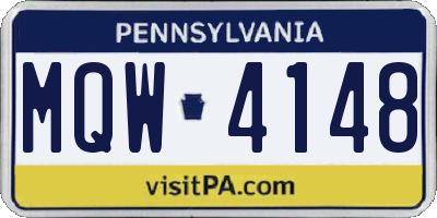 PA license plate MQW4148