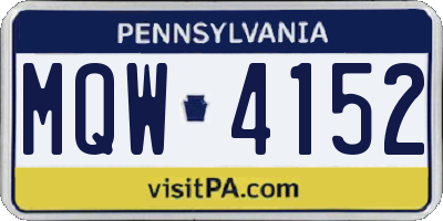 PA license plate MQW4152