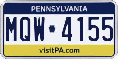 PA license plate MQW4155