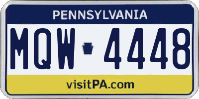 PA license plate MQW4448