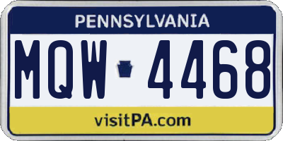 PA license plate MQW4468