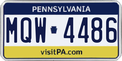 PA license plate MQW4486