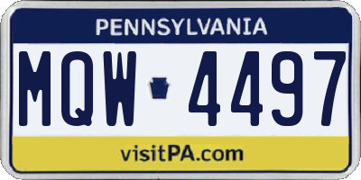 PA license plate MQW4497