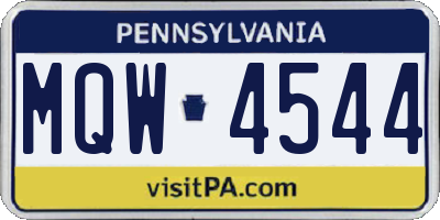 PA license plate MQW4544