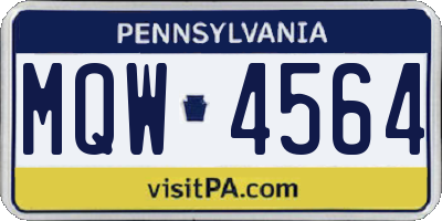 PA license plate MQW4564