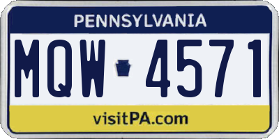 PA license plate MQW4571