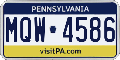 PA license plate MQW4586