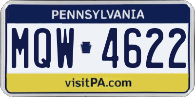 PA license plate MQW4622