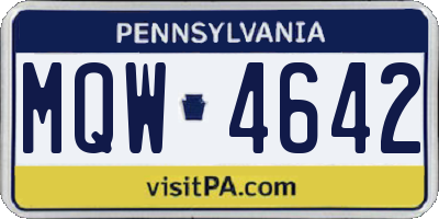 PA license plate MQW4642