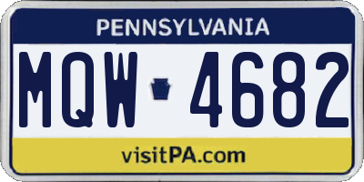 PA license plate MQW4682
