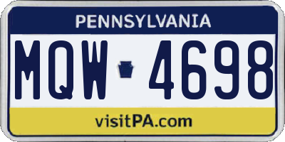 PA license plate MQW4698