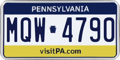 PA license plate MQW4790