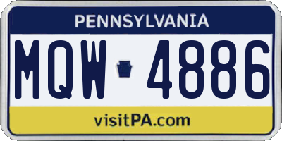 PA license plate MQW4886