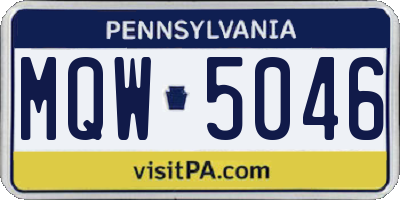 PA license plate MQW5046