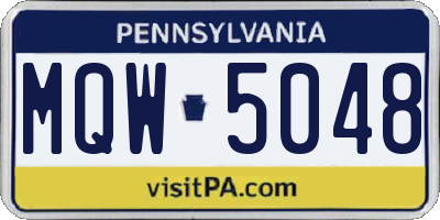 PA license plate MQW5048