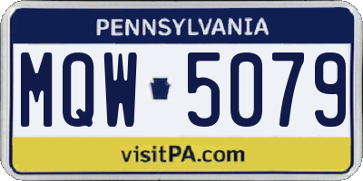PA license plate MQW5079