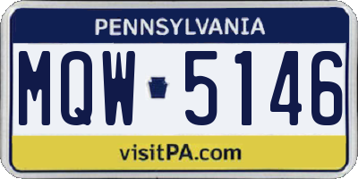 PA license plate MQW5146