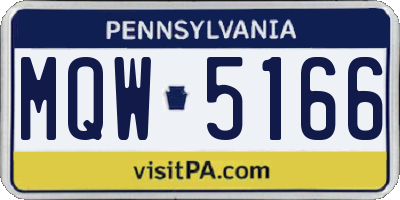 PA license plate MQW5166