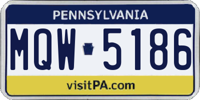 PA license plate MQW5186