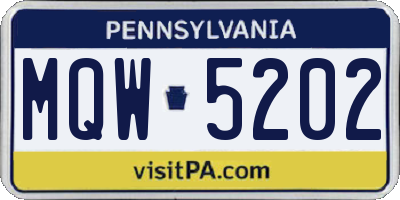 PA license plate MQW5202