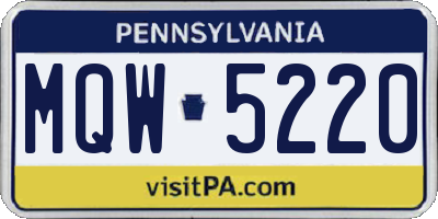 PA license plate MQW5220