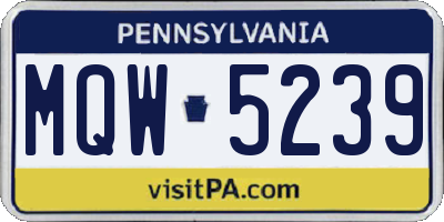 PA license plate MQW5239
